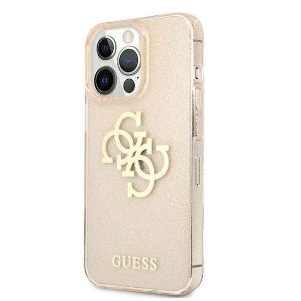 Guess GUHCP13XPCUGL4GGO iPhone 13 Pro Max 6,7" arany csillogó 4G nagy logós keménytok