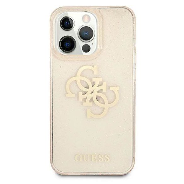 Guess GUHCP13XPCUGL4GGO iPhone 13 Pro Max 6,7" arany csillogó 4G nagy logós keménytok