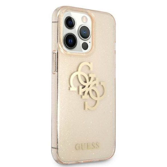 Guess GUHCP13XPCUGL4GGO iPhone 13 Pro Max 6,7" arany csillogó 4G nagy logós keménytok