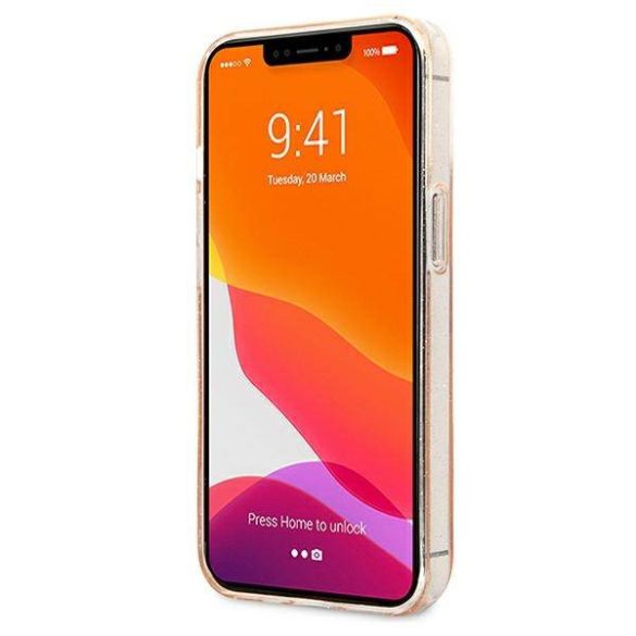 Guess GUHCP13XPCUGL4GGO iPhone 13 Pro Max 6,7" arany csillogó 4G nagy logós keménytok