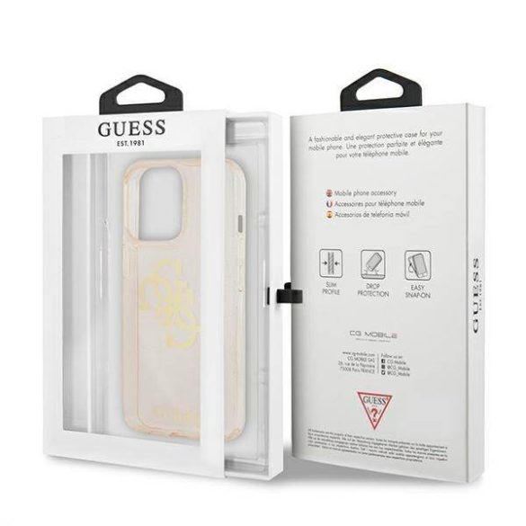 Guess GUHCP13XPCUGL4GGO iPhone 13 Pro Max 6,7" arany csillogó 4G nagy logós keménytok