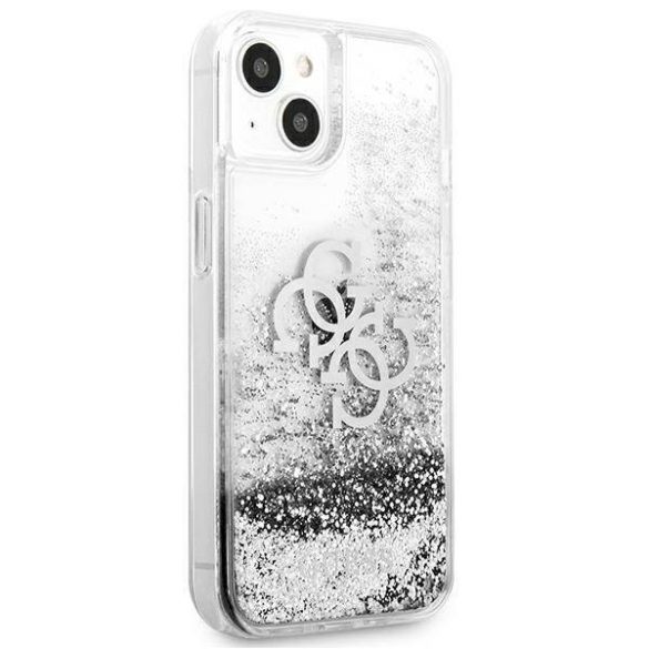 Guess GUHCP13SLG4GSI iPhone 13 mini 5,4" ezüst 4G nagy folyékony csillogó kristályos keménytok