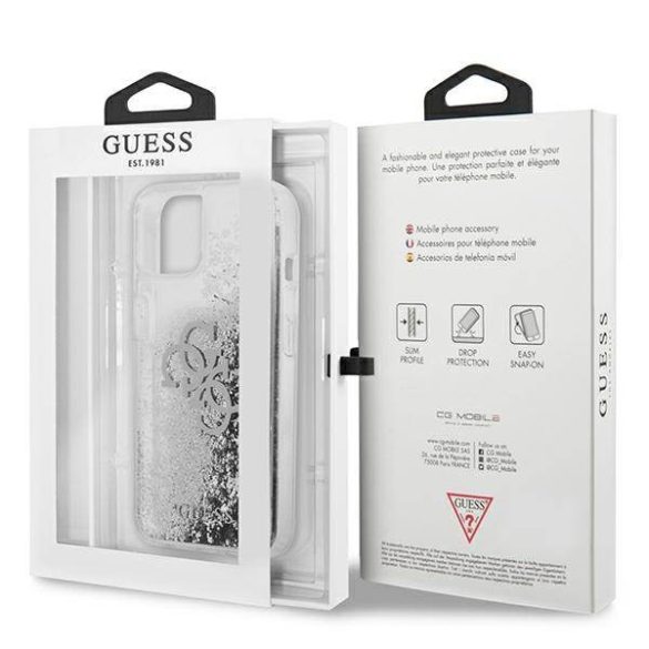 Guess GUHCP13SLG4GSI iPhone 13 mini 5,4" ezüst 4G nagy folyékony csillogó kristályos keménytok