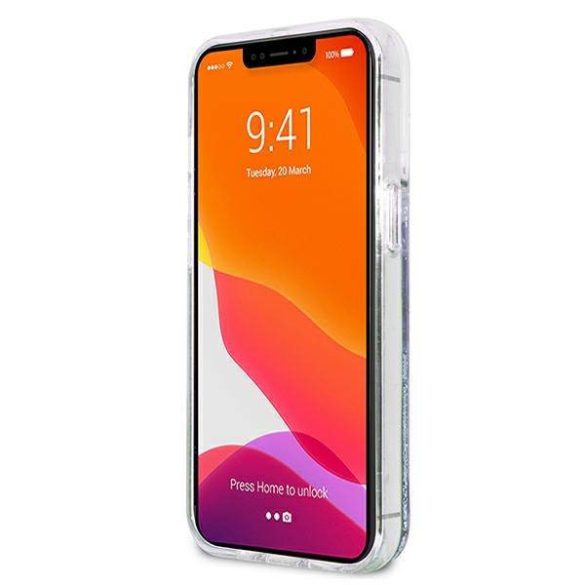 Guess GUHCP13LLG4GBL iPhone 13 Pro / 13 6,1" kék 4G nagy folyékony csillogó kristályos keménytok