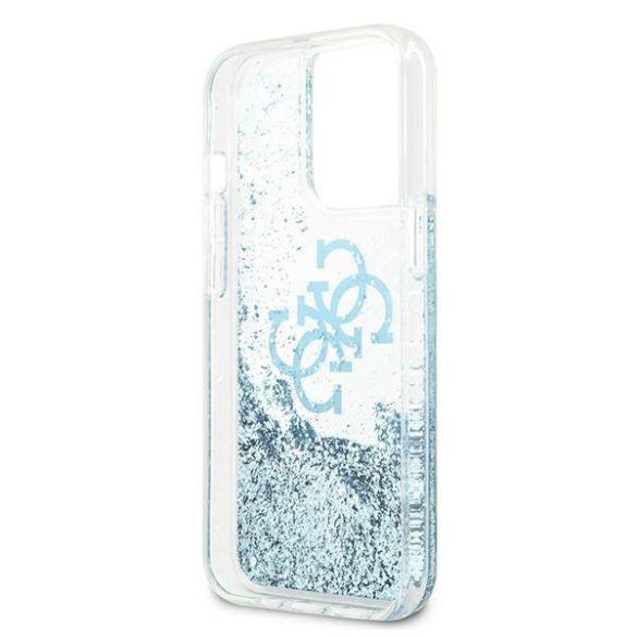 Guess GUHCP13LLG4GBL iPhone 13 Pro / 13 6,1" kék 4G nagy folyékony csillogó kristályos keménytok