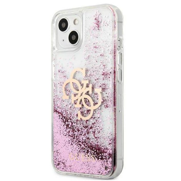 Guess GUHCP13SLG4GPI iPhone 13 mini 5,4" rózsaszín 4G nagy folyékony csillogó kristályos keménytok
