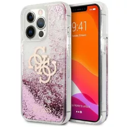   Guess GUHCP13XLG4GPI iPhone 13 Pro Max 6,7" rózsaszín 4G nagy folyékony csillogó kristályos keménytok