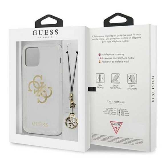 Guess GUHCP13SKS4GGO iPhone 13 mini 5,4" átlátszó 4G Gold Charms Collection keménytok