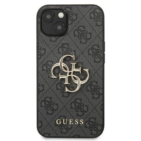 Guess GUHCP13M4GMGGR iPhone 13 / 14 / 15 6.1" szürke keménytok 4G nagy fém logóval