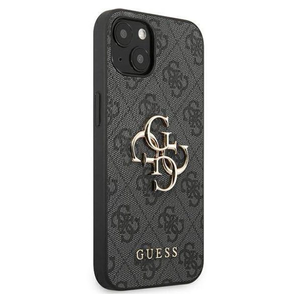 Guess GUHCP13M4GMGGR iPhone 13 / 14 / 15 6.1" szürke keménytok 4G nagy fém logóval