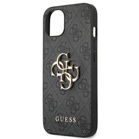 Guess GUHCP13M4GMGGR iPhone 13 / 14 / 15 6.1" szürke keménytok 4G nagy fém logóval