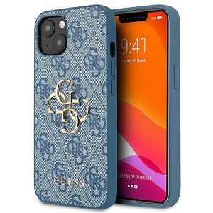 Guess GUHCP13S4GMGBL iPhone 13 mini 5,4" kék 4G nagy fém logós keménytok