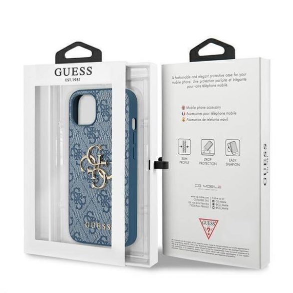 Guess GUHCP13S4GMGBL iPhone 13 mini 5,4" kék 4G nagy fém logós keménytok