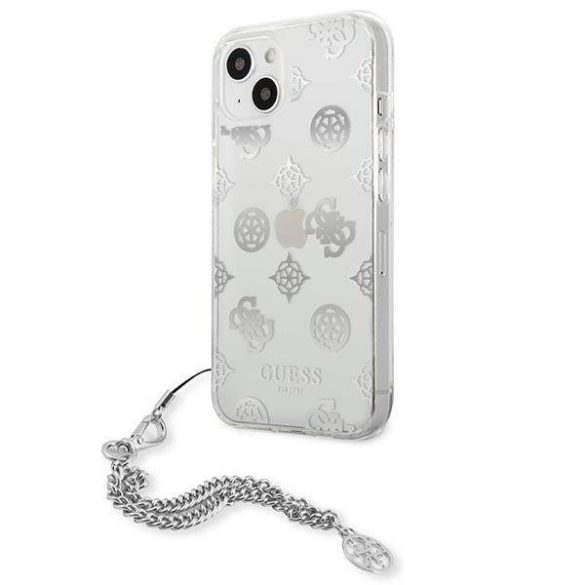 Guess GUHCP13SKSPESI iPhone 13 mini 5,4" ezüst Peony Chain Collection keménytok