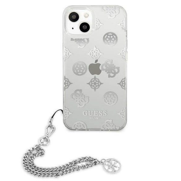 Guess GUHCP13SKSPESI iPhone 13 mini 5,4" ezüst Peony Chain Collection keménytok