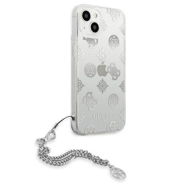 Guess GUHCP13SKSPESI iPhone 13 mini 5,4" ezüst Peony Chain Collection keménytok
