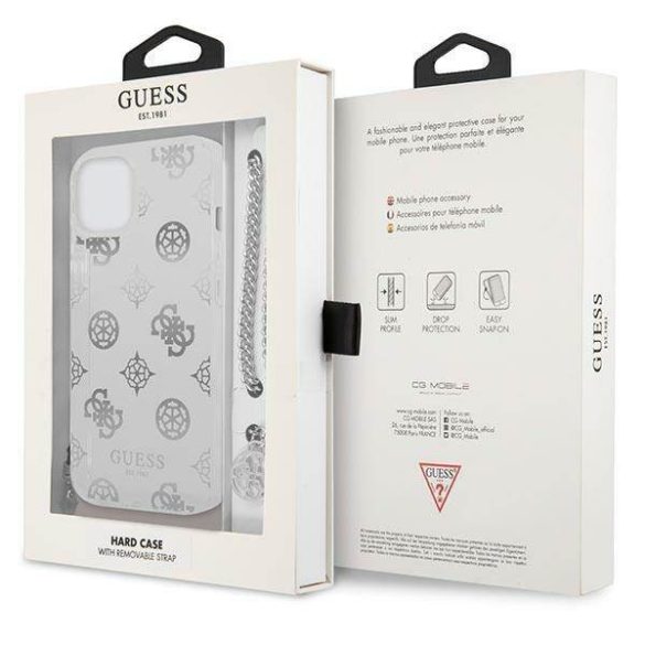 Guess GUHCP13SKSPESI iPhone 13 mini 5,4" ezüst Peony Chain Collection keménytok