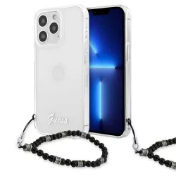   Guess GUHCP13XKPSBK iPhone 13 Pro Max 6,7" átlátszó fekete gyöngyház keménytok