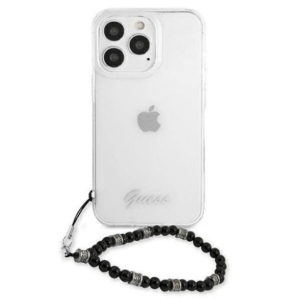 Guess GUHCP13XKPSBK iPhone 13 Pro Max 6,7" átlátszó fekete gyöngyház keménytok