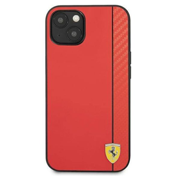Ferrari FESAXHCP13SRE iPhone 13 mini 5,4" piros  On Track Carbon csíkos keménytok