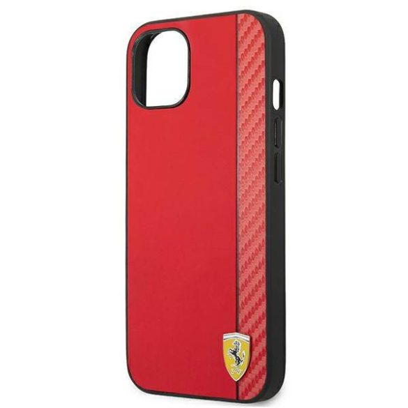 Ferrari FESAXHCP13SRE iPhone 13 mini 5,4" piros  On Track Carbon csíkos keménytok
