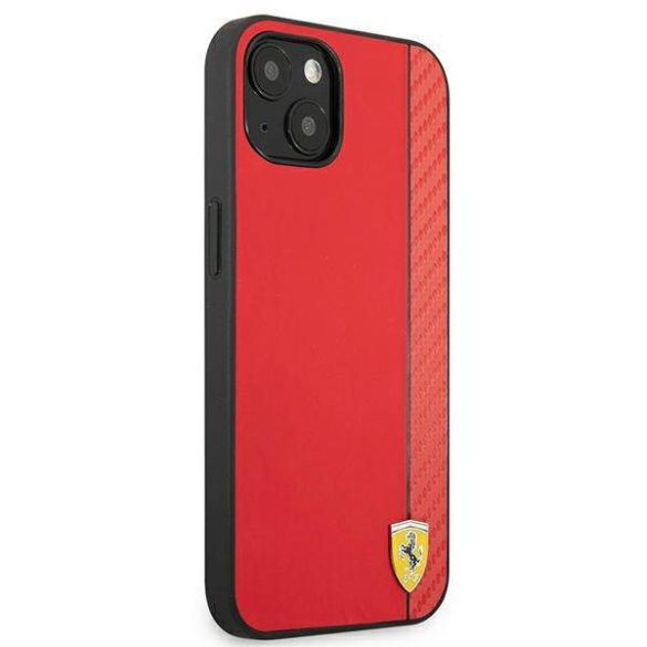 Ferrari FESAXHCP13MRE iPhone 13 / 14 / 15 6.1" piros keménytok On Track Carbon Stripe