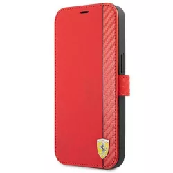   Ferrari FESAXFLBKP13SRE iPhone 13 mini 5,4" piros On Track csíkos könyvtok