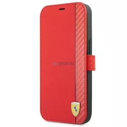   Ferrari FESAXFLBKP13SRE iPhone 13 mini 5,4" piros On Track csíkos könyvtok
