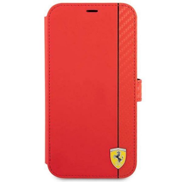 Ferrari FESAXFLBKP13SRE iPhone 13 mini 5,4" piros On Track csíkos könyvtok