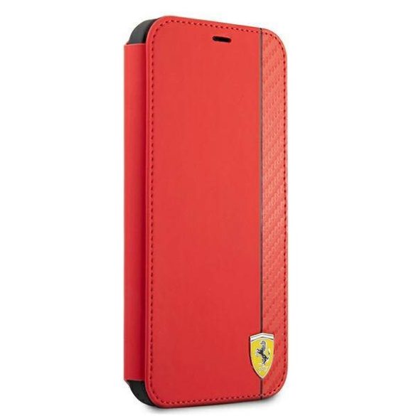 Ferrari FESAXFLBKP13LRE iPhone 13 Pro / 13 6,1" piros On Track csíkos könyvtok