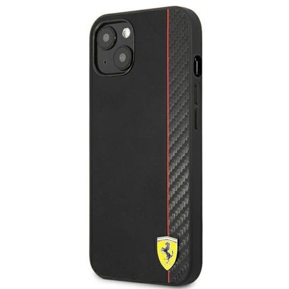 Ferrari FESAXHCP13SBK iPhone 13 mini 5,4" fekete On Track csíkos keménytok