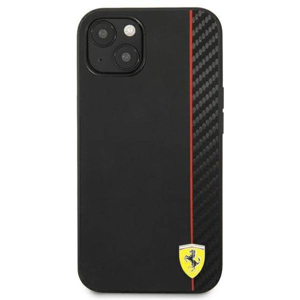 Ferrari FESAXHCP13SBK iPhone 13 mini 5,4" fekete On Track csíkos keménytok