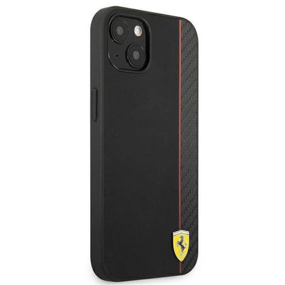 Ferrari FESAXHCP13SBK iPhone 13 mini 5,4" fekete On Track csíkos keménytok