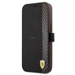   Ferrari FESAXFLBKP13SBK iPhone 13 mini 5,4" fekete On Track csíkos könyvtok