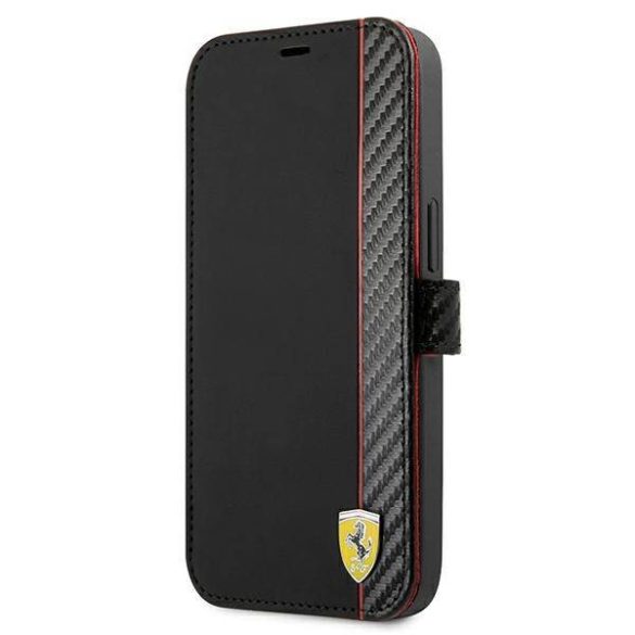 Ferrari FESAXFLBKP13SBK iPhone 13 mini 5,4" fekete On Track csíkos könyvtok