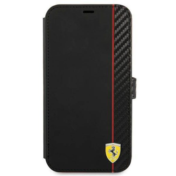 Ferrari FESAXFLBKP13SBK iPhone 13 mini 5,4" fekete On Track csíkos könyvtok