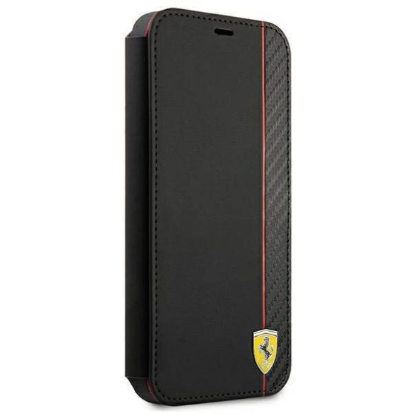 Ferrari FESAXFLBKP13SBK iPhone 13 mini 5,4" fekete On Track csíkos könyvtok