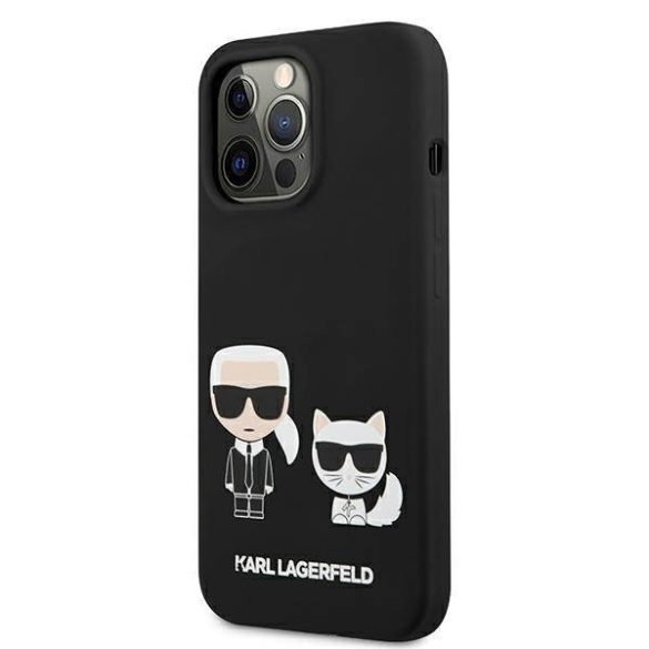 Karl Lagerfeld KLHCP13LSSKCK iPhone 13 Pro / 13 6,1" keménytok fekete szilikon Karl & Choupette tok