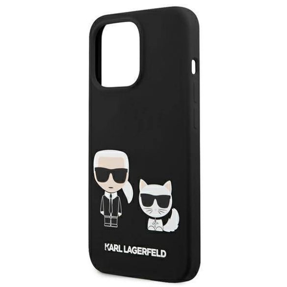 Karl Lagerfeld KLHCP13LSSKCK iPhone 13 Pro / 13 6,1" keménytok fekete szilikon Karl & Choupette tok