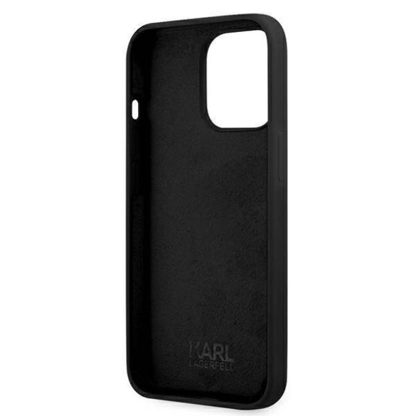 Karl Lagerfeld KLHCP13LSSKCK iPhone 13 Pro / 13 6,1" keménytok fekete szilikon Karl & Choupette tok