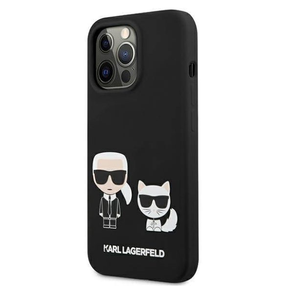 Karl Lagerfeld KLHCP13XSSKCK iPhone 13 Pro Max 6,7" keménytok fekete szilikon Karl & Choupette tok