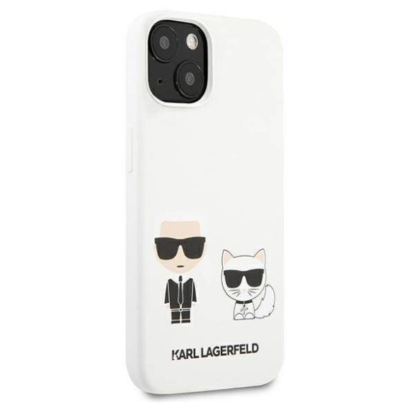 Karl Lagerfeld KLHCP13SSSKSKCW iPhone 13 mini 5,4" keménytok fehér szilikon Karl & Choupette tok