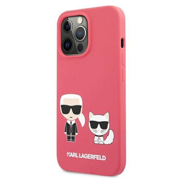 Karl Lagerfeld KLHCP13LSSKCP iPhone 13 Pro / 13 6,1" keménytok rózsaszín szilikon Karl & Choupette tok