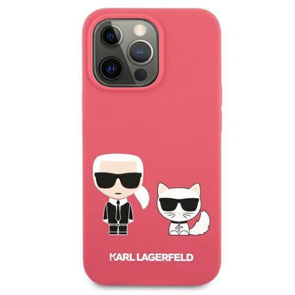 Karl Lagerfeld KLHCP13LSSKCP iPhone 13 Pro / 13 6,1" keménytok rózsaszín szilikon Karl & Choupette tok