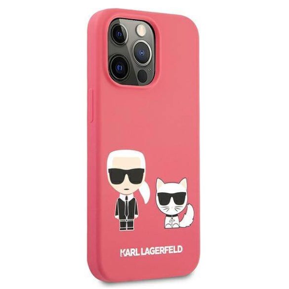 Karl Lagerfeld KLHCP13LSSKCP iPhone 13 Pro / 13 6,1" keménytok rózsaszín szilikon Karl & Choupette tok