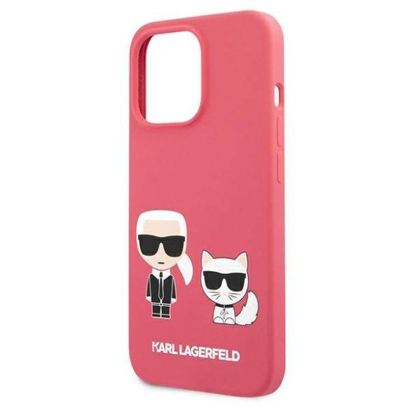 Karl Lagerfeld KLHCP13LSSKCP iPhone 13 Pro / 13 6,1" keménytok rózsaszín szilikon Karl & Choupette tok