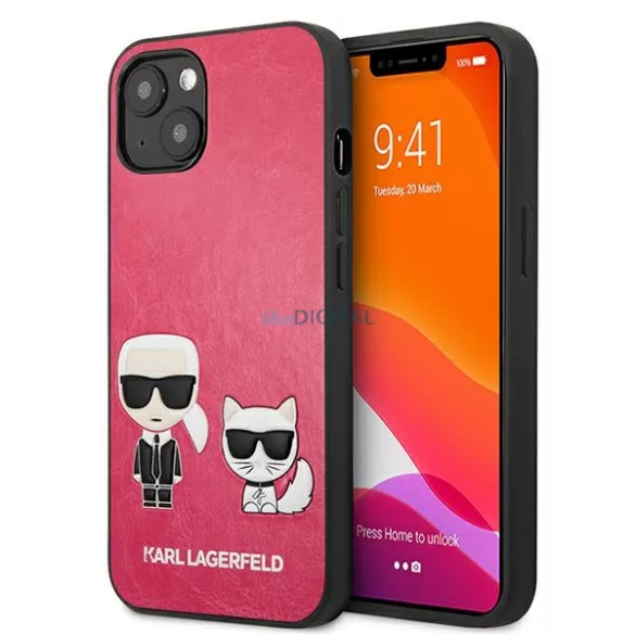 Karl Lagerfeld KLHCP13SPCUSKCP iPhone 13 mini 5,4" fukszia ikonikus Karl & Choupette keménytok