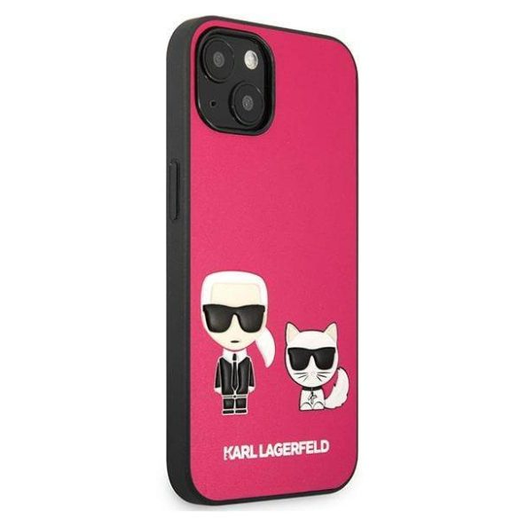 Karl Lagerfeld KLHCP13MPCUSKCP iPhone 13 / 14 / 15 6,1" fukszia keménytok ikonikus Karl & Choupette ikonikus Karl & Choupette