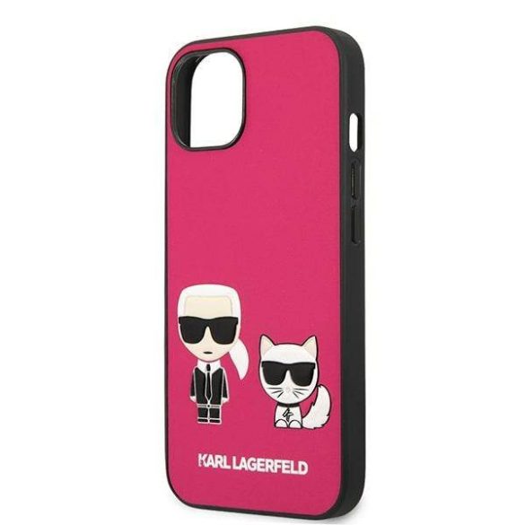 Karl Lagerfeld KLHCP13MPCUSKCP iPhone 13 / 14 / 15 6,1" fukszia keménytok ikonikus Karl & Choupette ikonikus Karl & Choupette