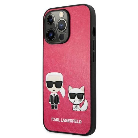 Karl Lagerfeld KLHCP13LPCUSKCP iPhone 13 Pro / 13 6,1" fukszia keménytok ikonikus Karl & Choupette